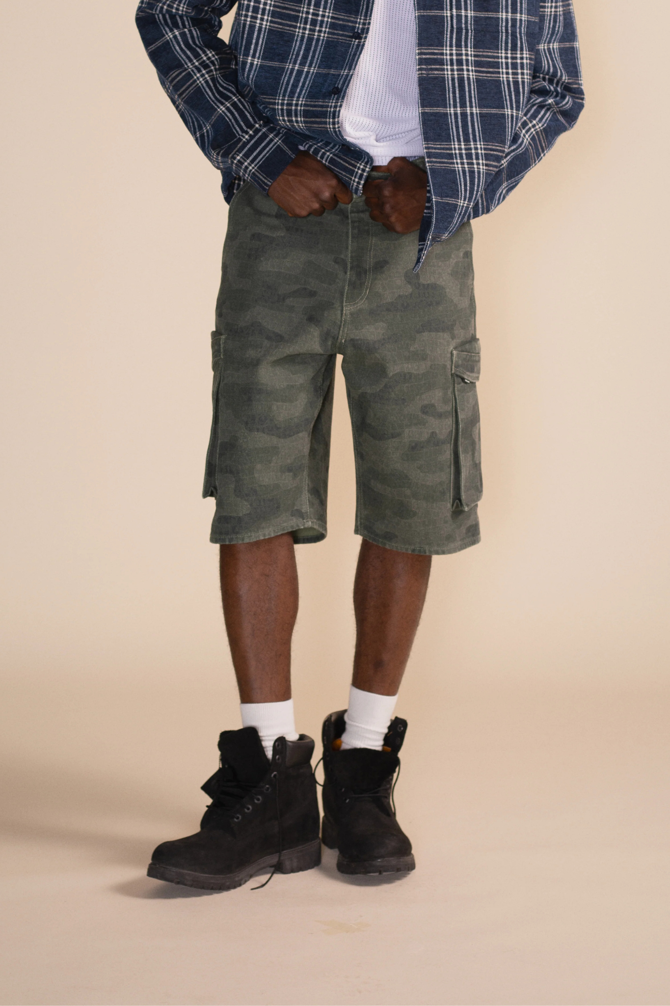 CAMO CARGO SHORTS - AOP