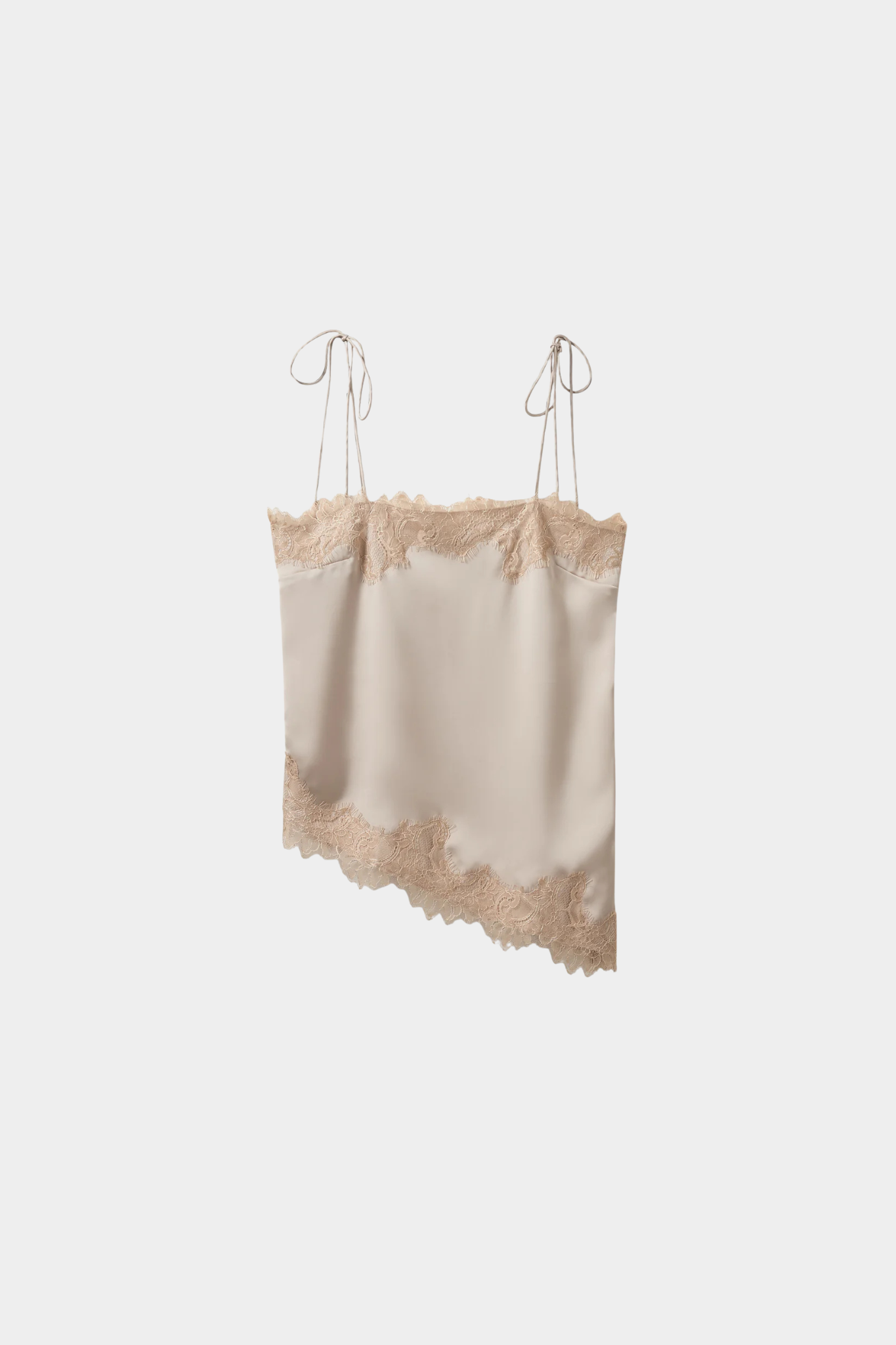 VIRA LACE DETAILED TOP - FEATHER GREY