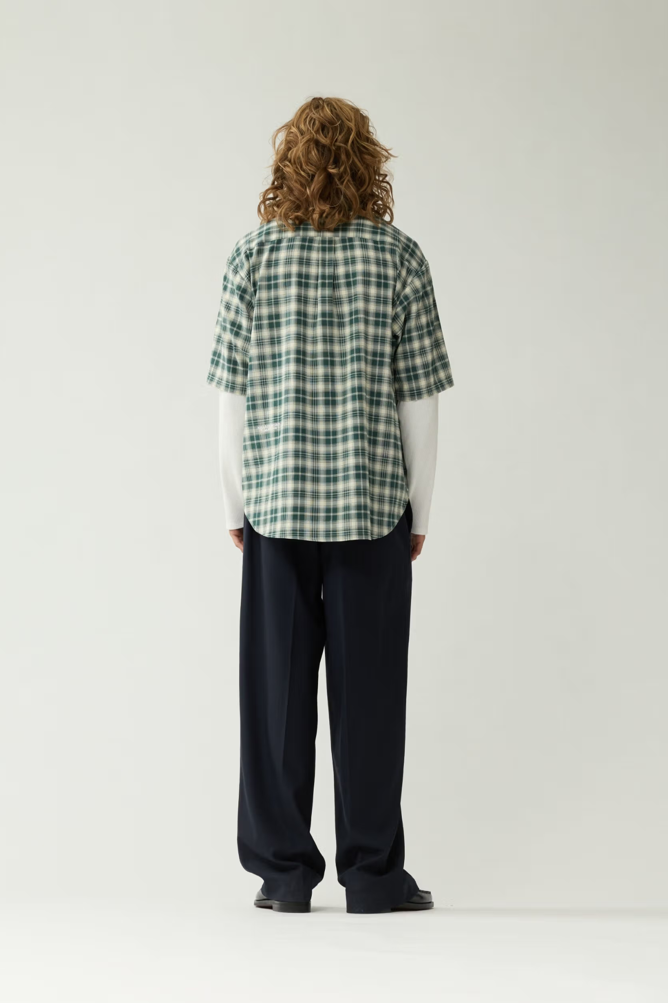 DOUBLE LAYER SHIRT - GREEN/WHITE CHECK