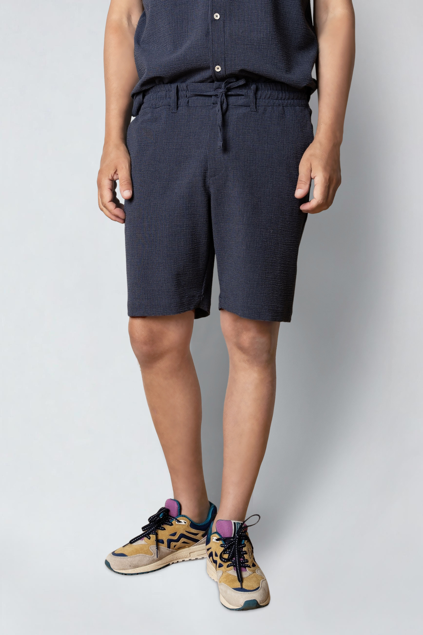 BARCELONA ERICO STRIPED SHORTS - NAVY