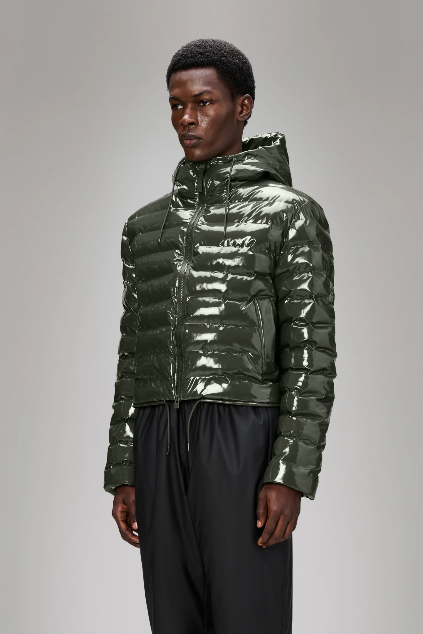 LOHJA SHORT PUFFER JACKET W3T2 - SWAMP