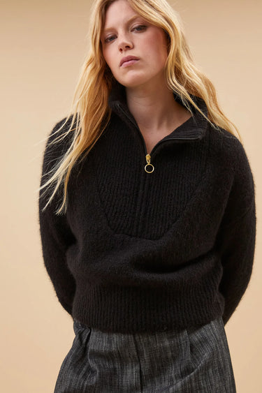 BOXY BEAU PULLOVER - BLACK