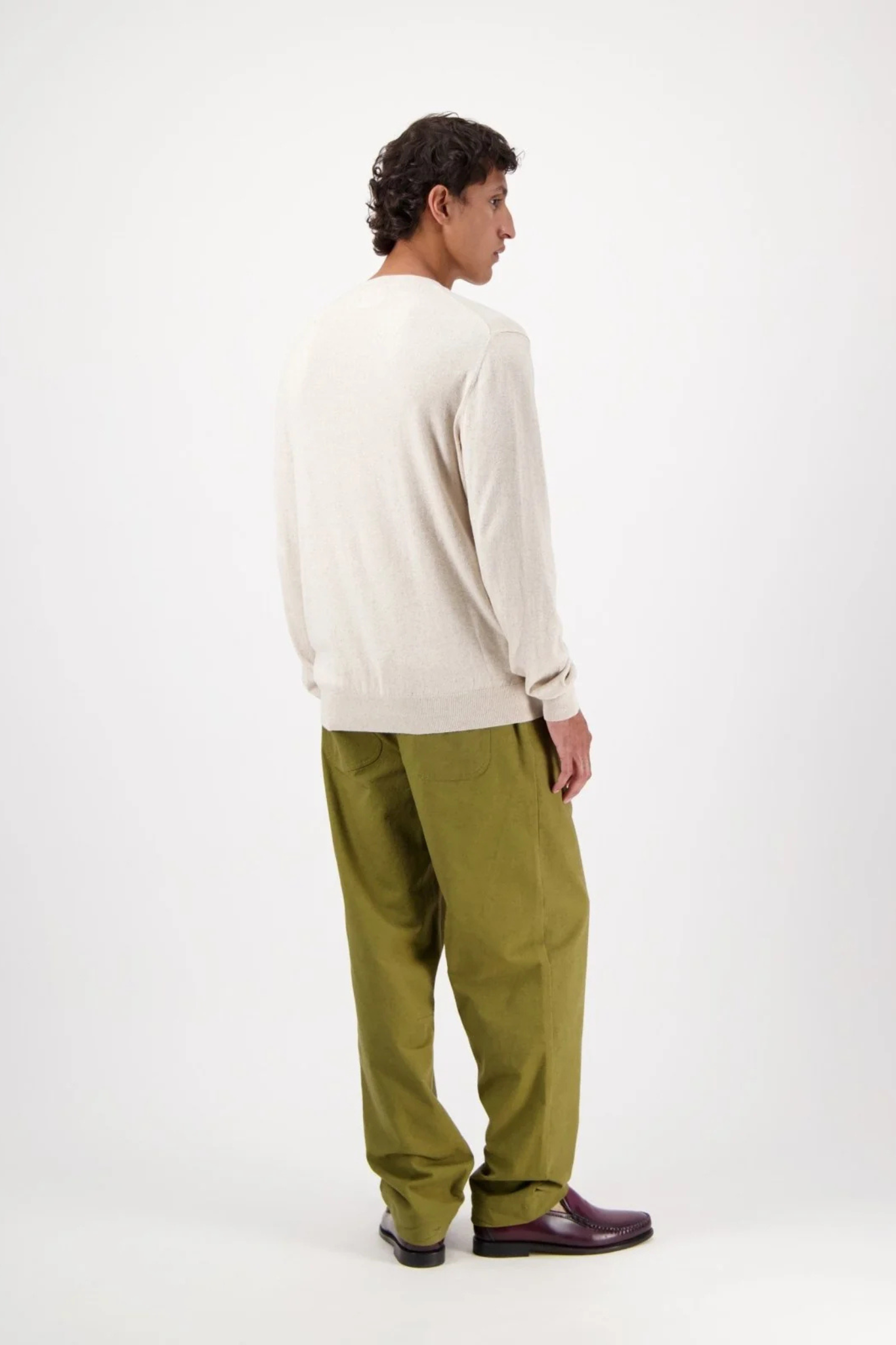 EYEBALL NEPPY CREW SWEATER - SAND