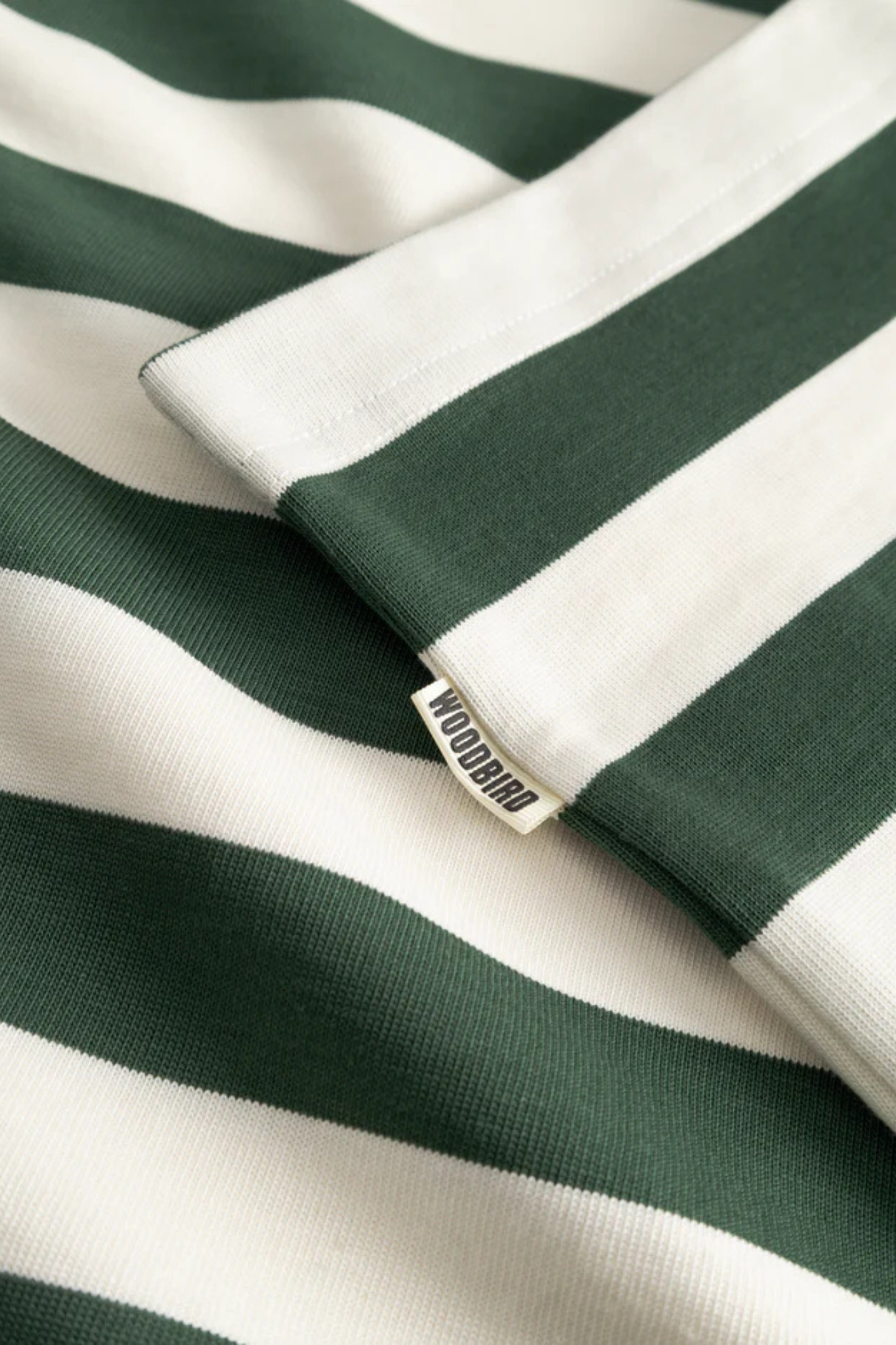 HIRO LONGSLEEVE STRIPE ZIP POLO - PINE GREEN