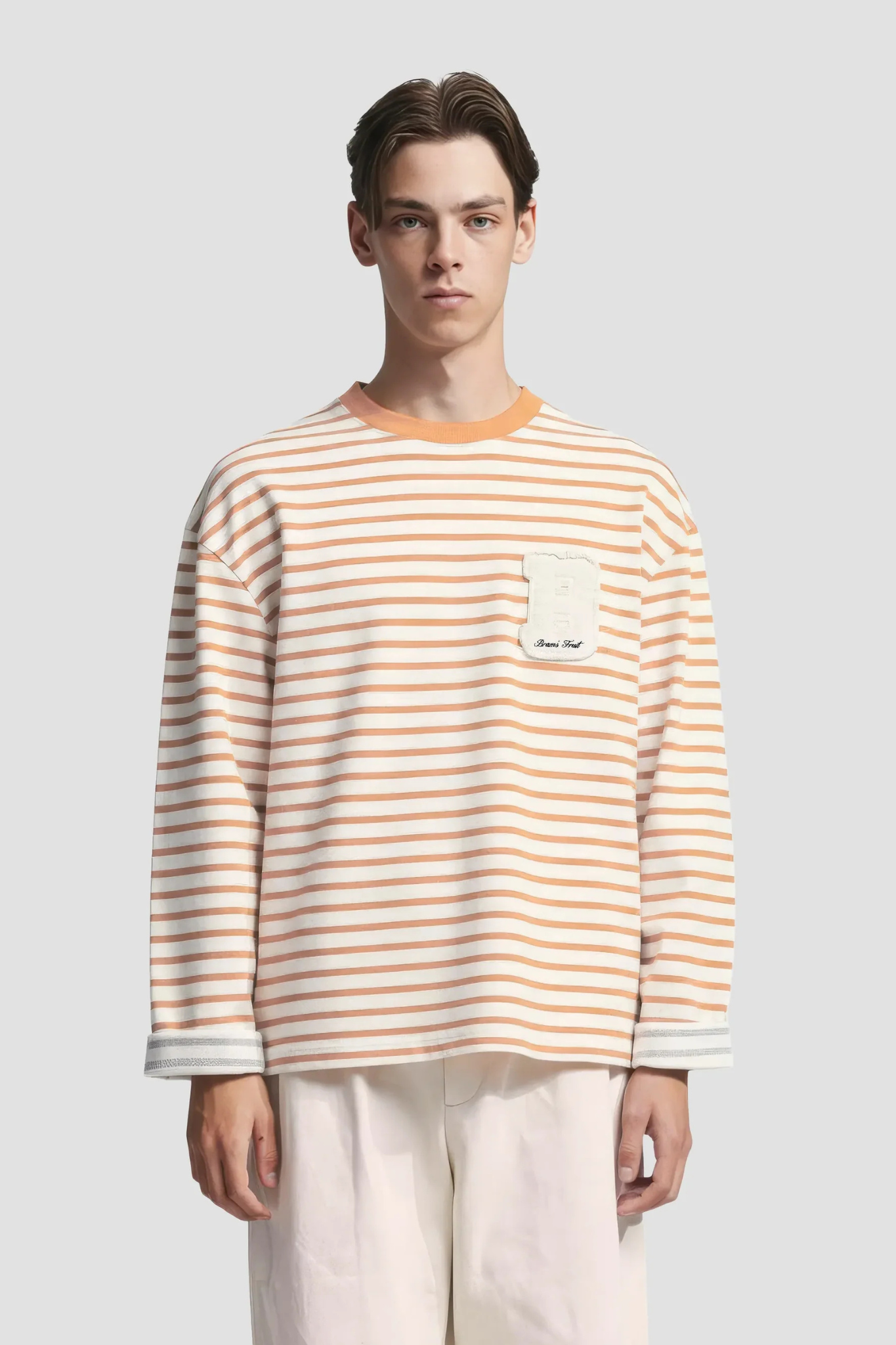 VARSITY STRIPED LONGSLEEVE - ORANGE