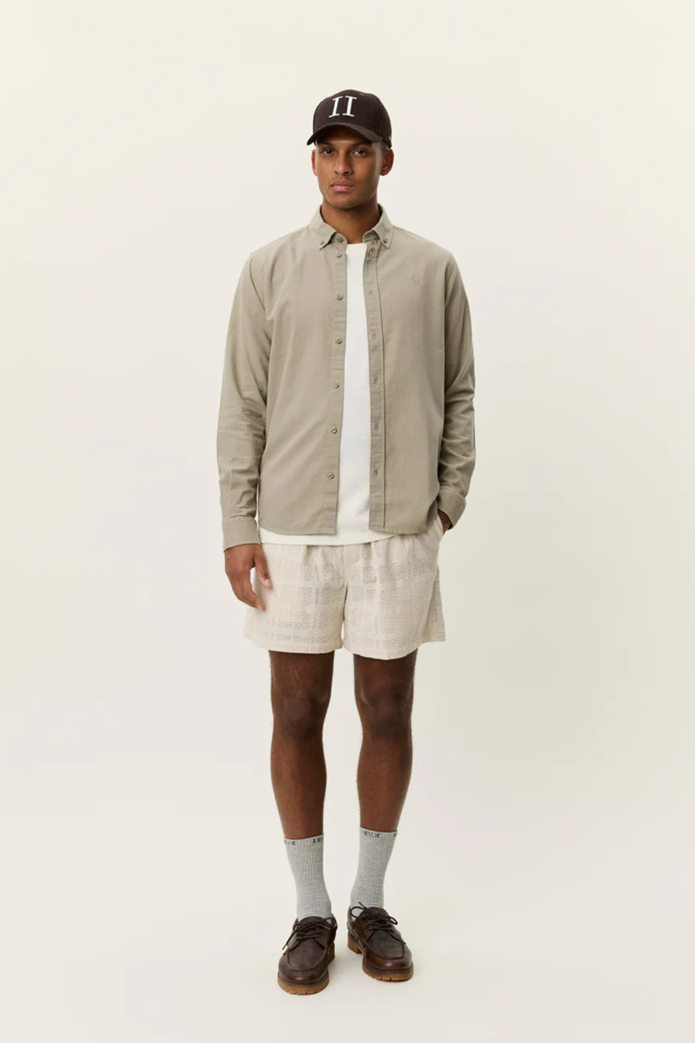 KONRAD COTTON LINEN SHIRT - LAUREL OAK SAND