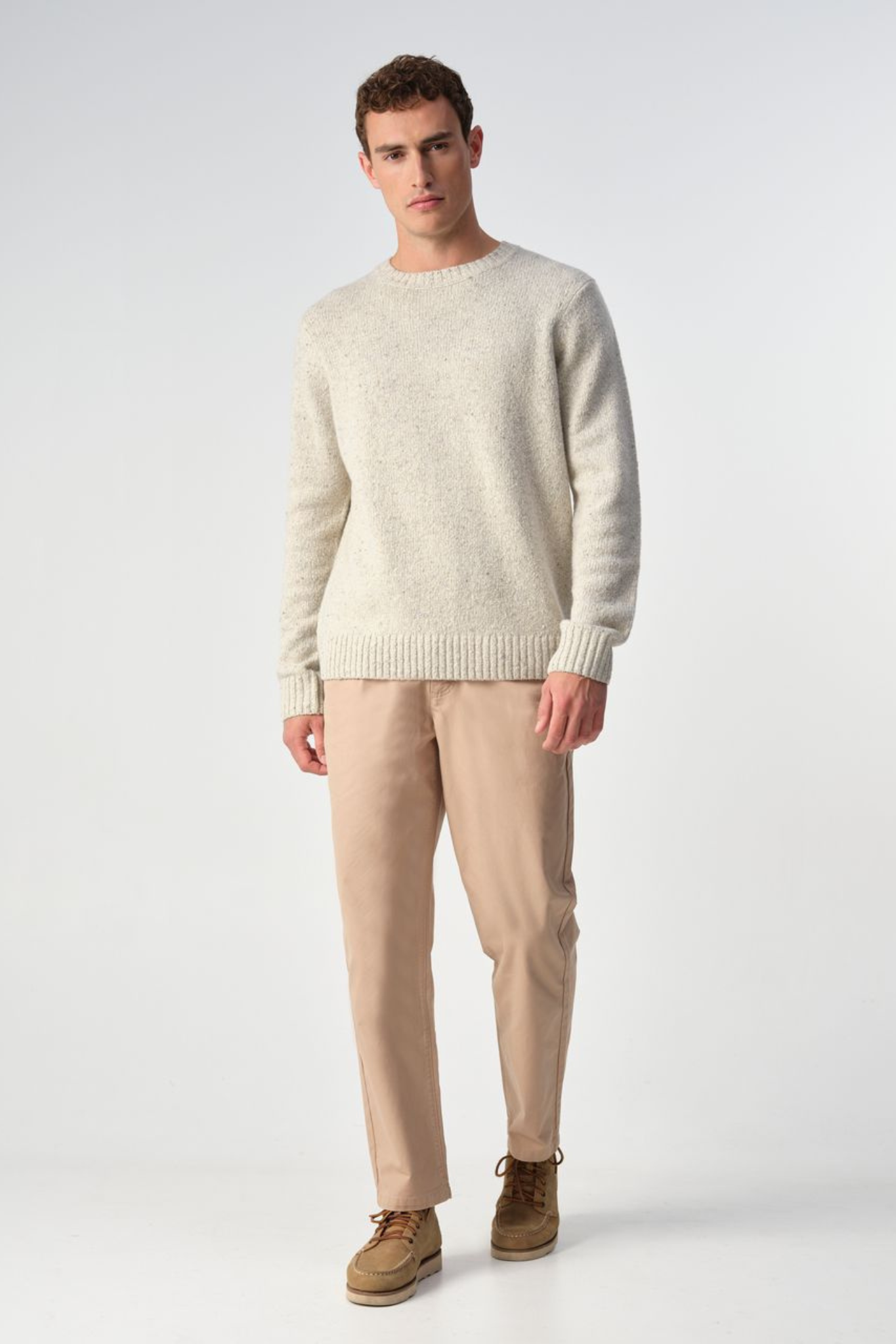 BUD CREWNECK SWEATER - CRYSTAL GREY BEIGE