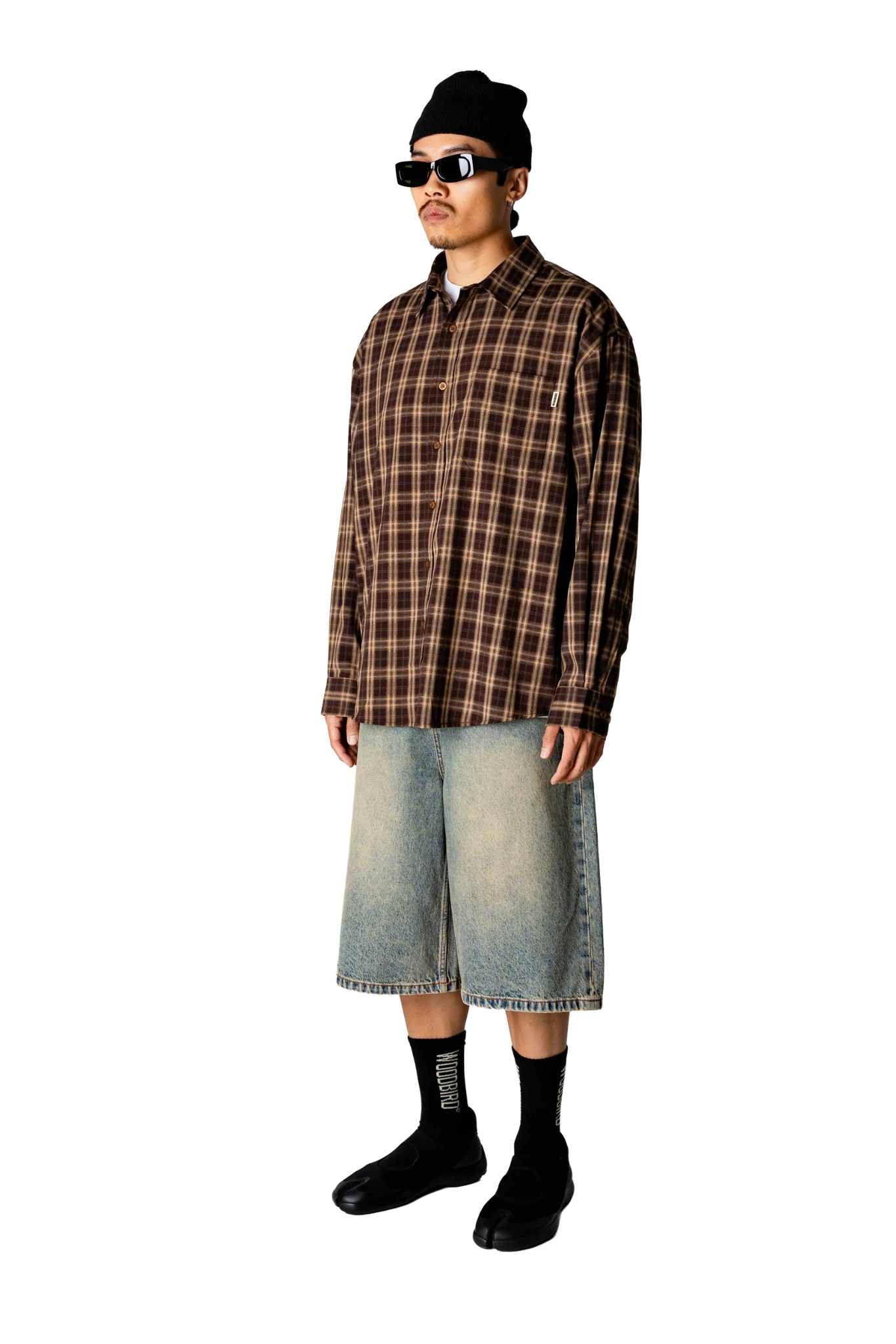JONG DOBBY CHECK SHIRT - DARK BROWN