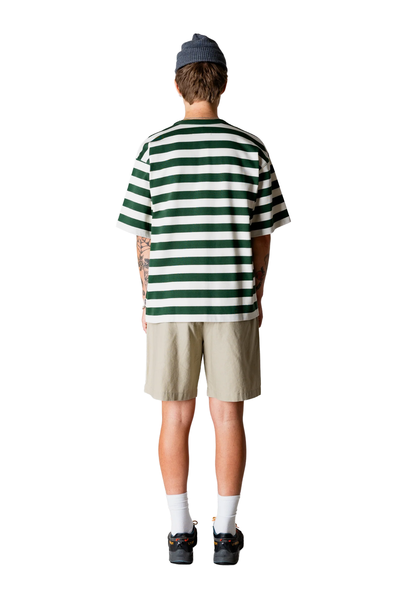 BEAM STRIPE T-SHIRT - PINE GREEN