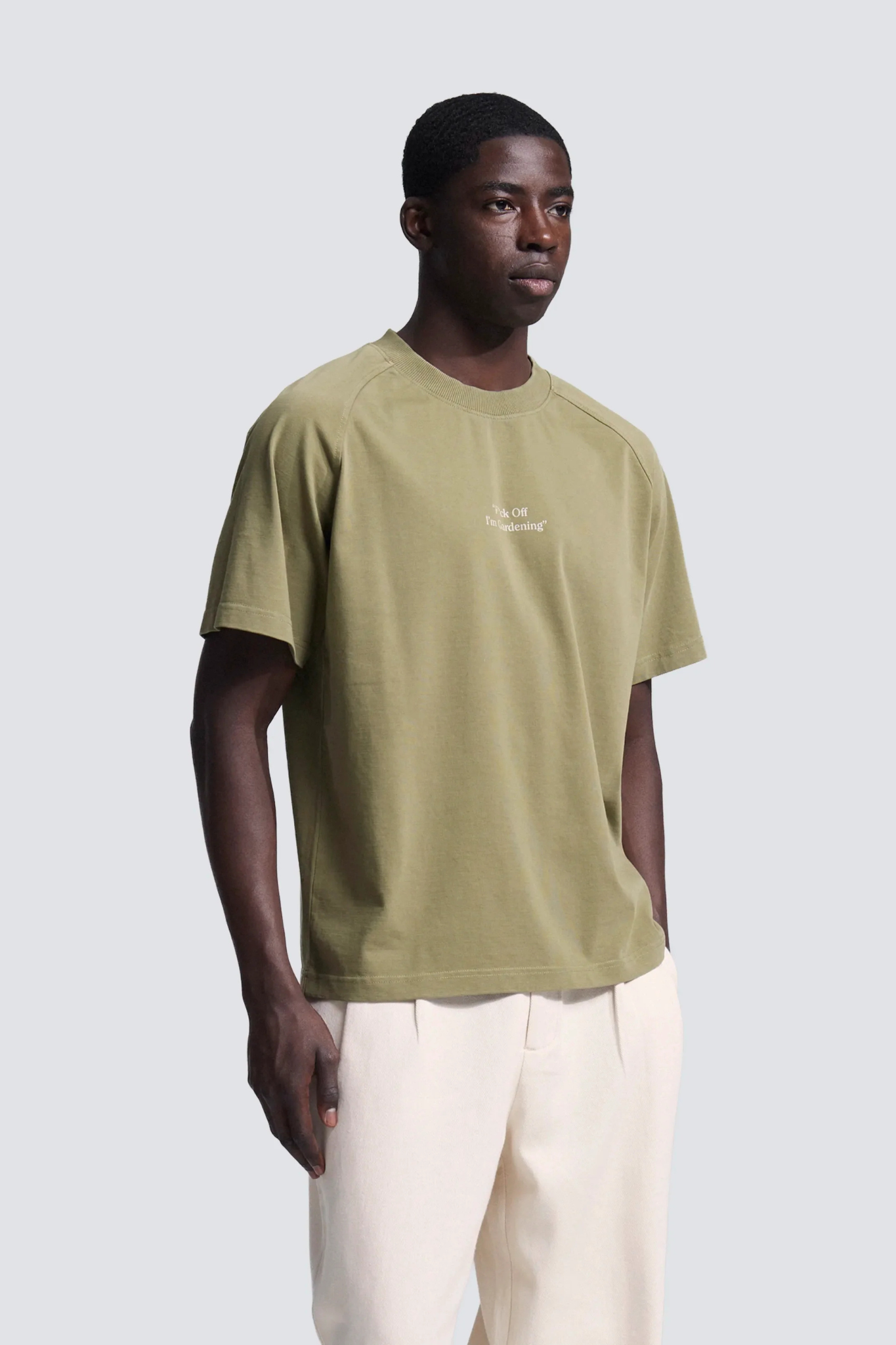 FUCK OFF RAGLAN T-SHIRT - OLIVE GREEN