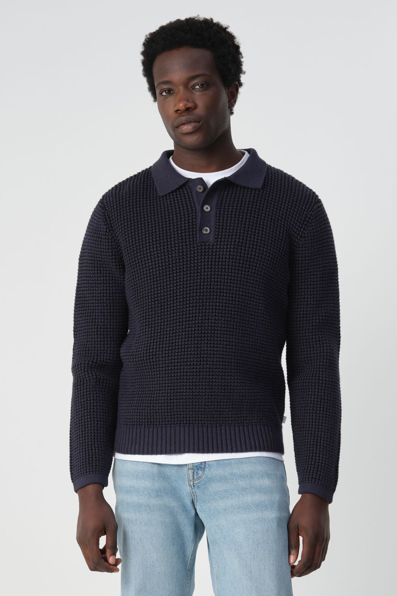 BAKER LS POLO SHIRT - OMBRE BLUE
