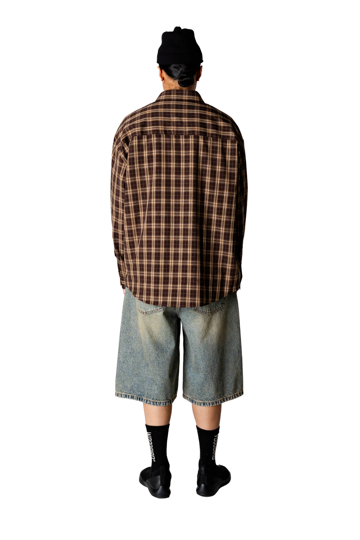 JONG DOBBY CHECK SHIRT - DARK BROWN