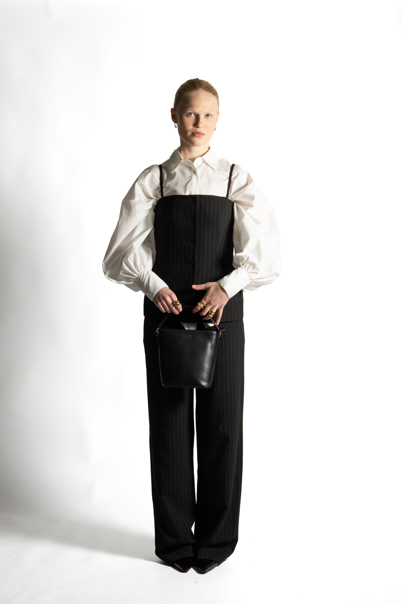 JOELLE CORSAGE - BLACK PINSTRIPE