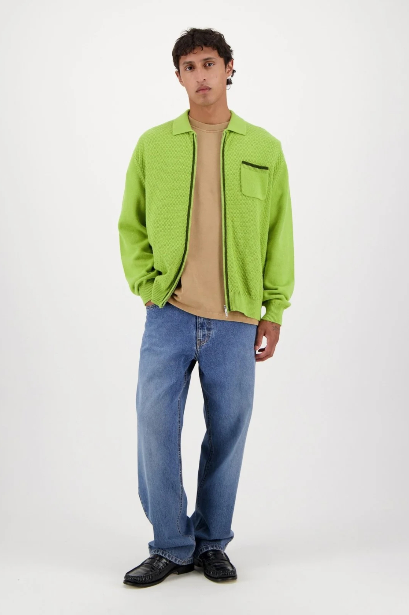 STONEWASHED T-SHIRT - LIGHT BROWN