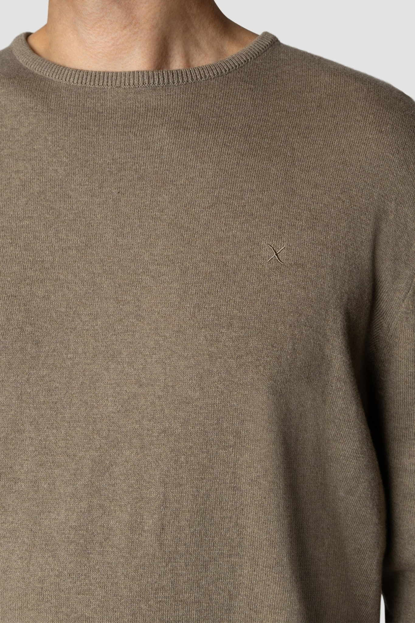 CLAUDE CREWNECK KNIT SWEATER - DARK BEIGE MELANGE