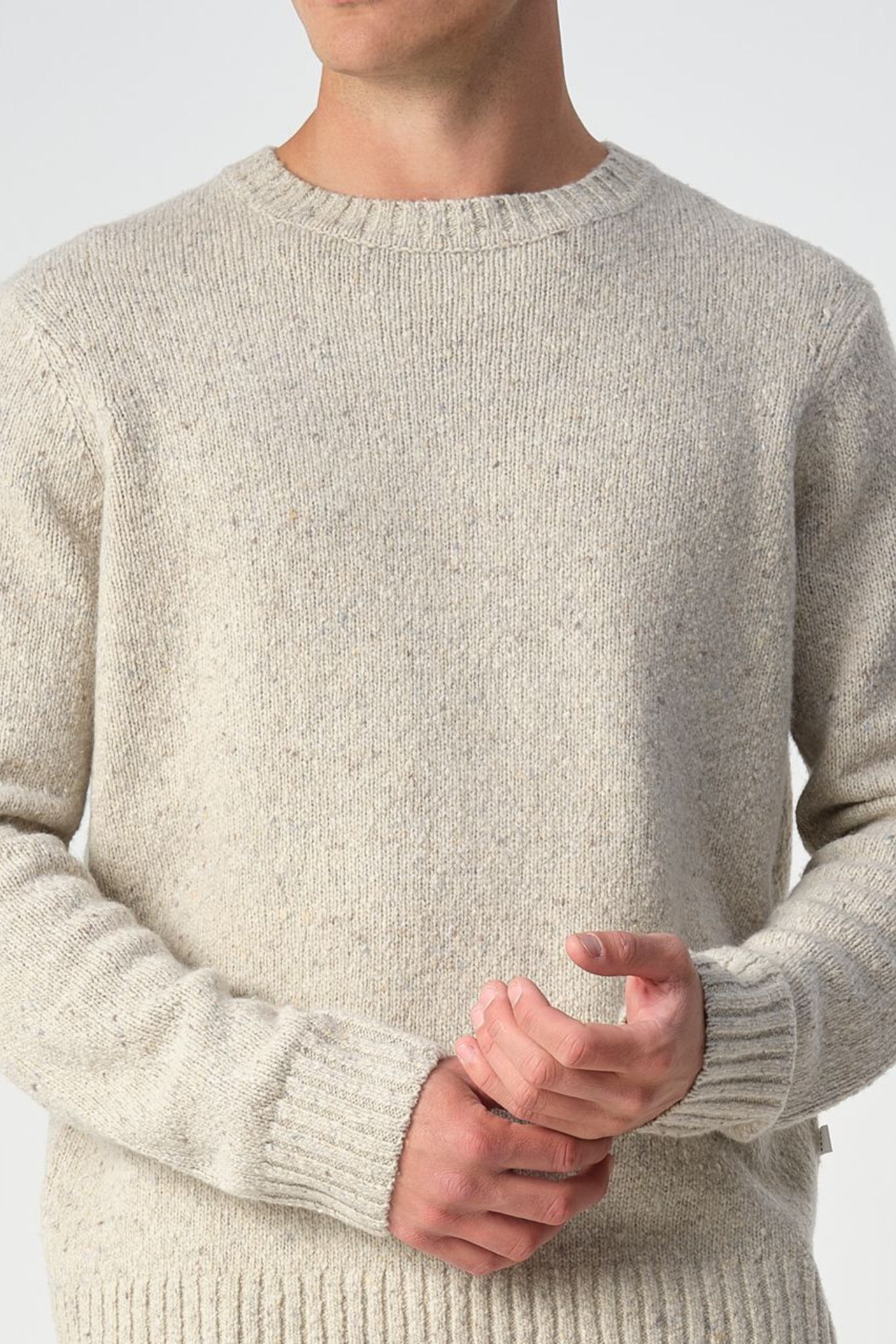 BUD CREWNECK SWEATER - CRYSTAL GREY BEIGE