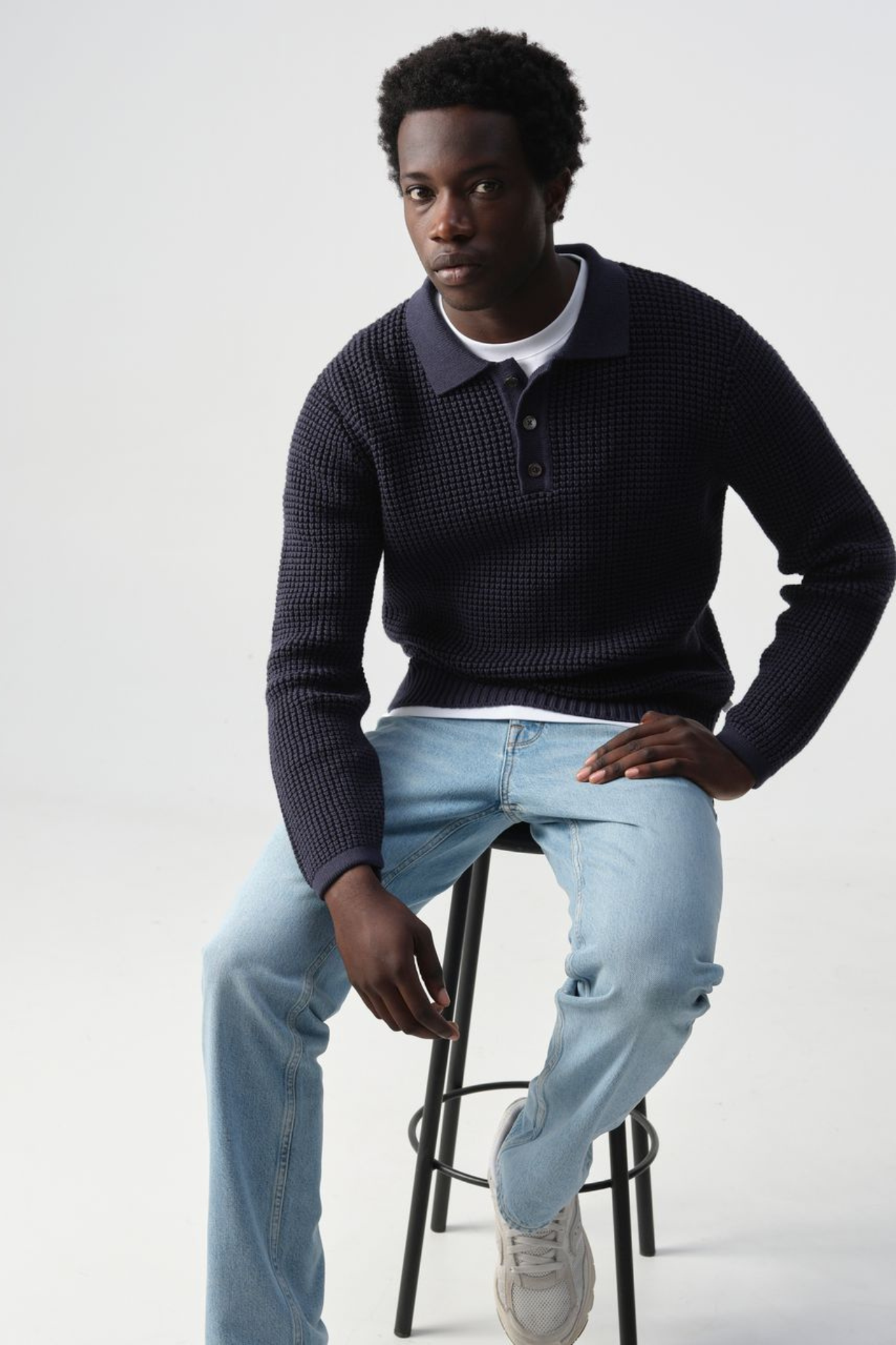 BAKER LS POLO SHIRT - OMBRE BLUE
