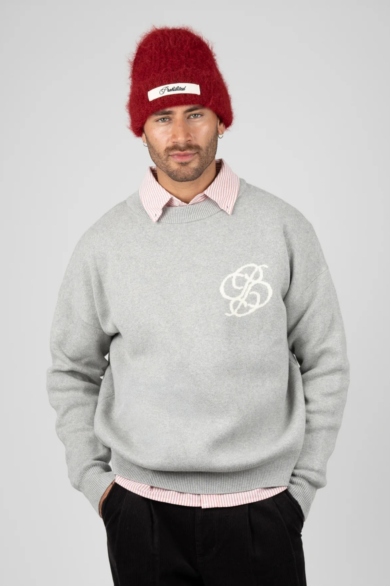 ACADEMY KNIT SWEATER - GREY MELANGE