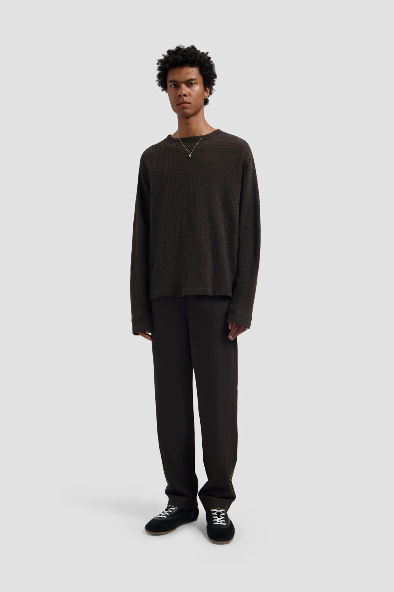 SLIM ELASTICATED PANTS - CHOCOLATE PLUM