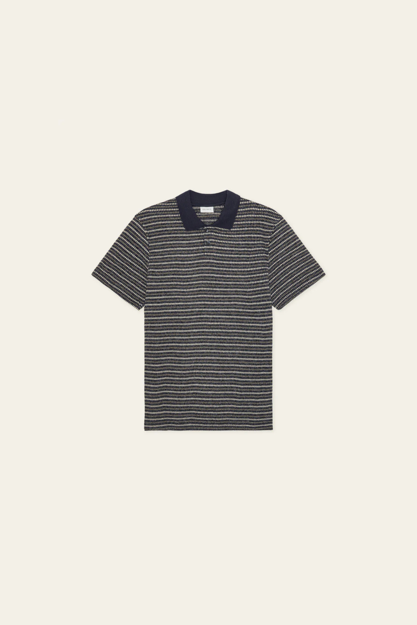 KNITTED STRIPE POLO - DARK BLUE NIGHT