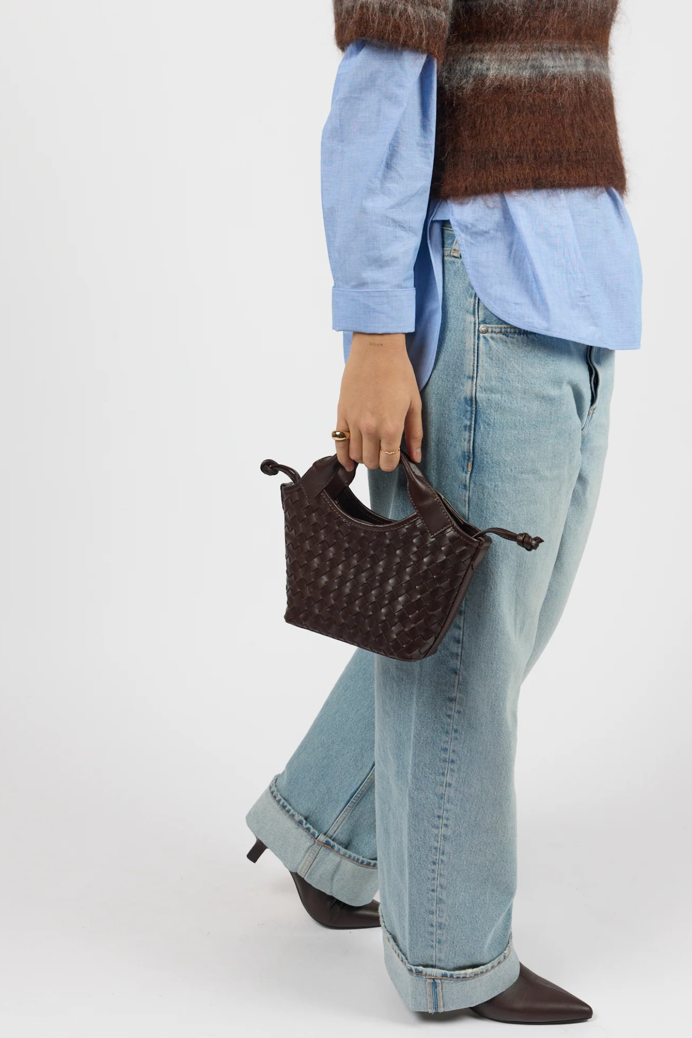 MARA MINI BAG - CHOCOLATE WOVEN CLASSIC LEATHER