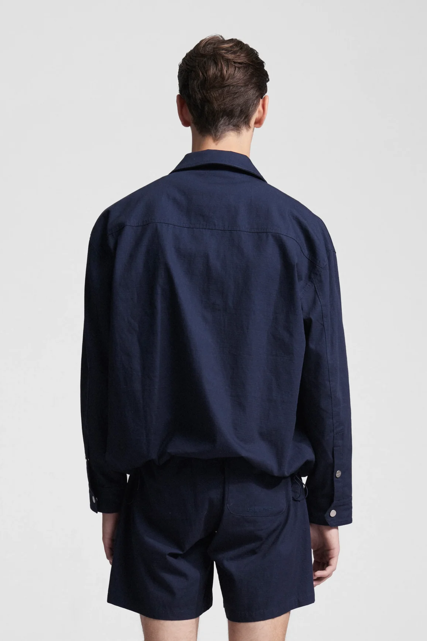 RIPSTOP TEXT LOGO JACKET - NAVY