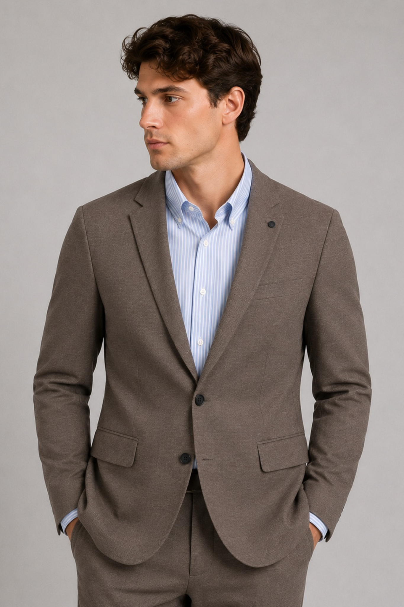 BRENDON JERSEY BLAZER - DARK KHAKI