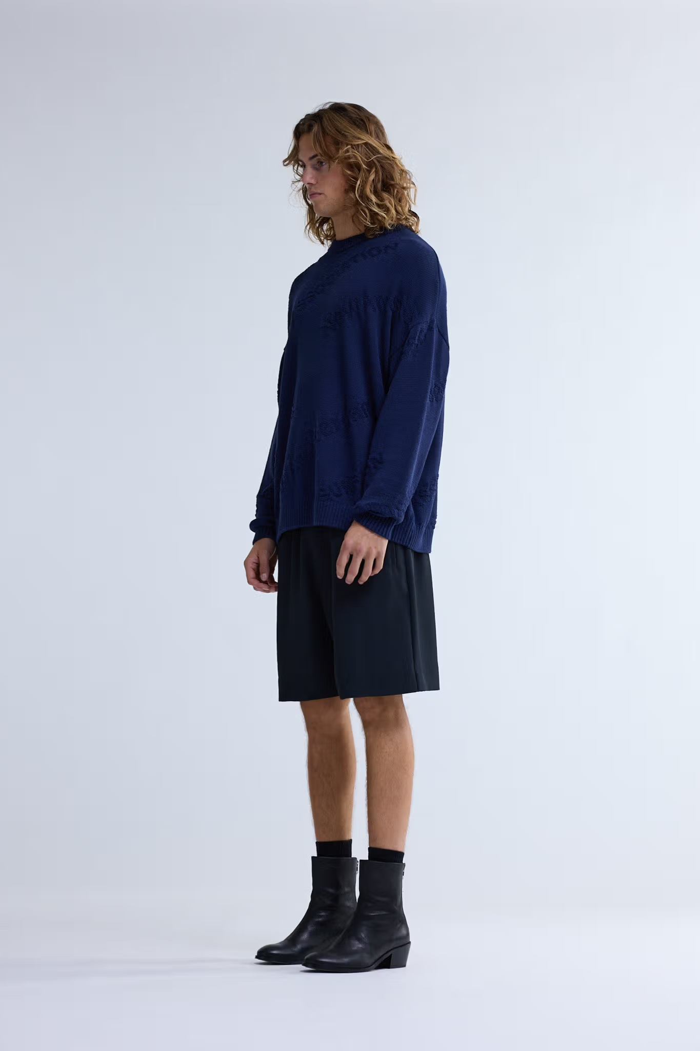 LOGO JACQUARD CREWNECK - NIGHT