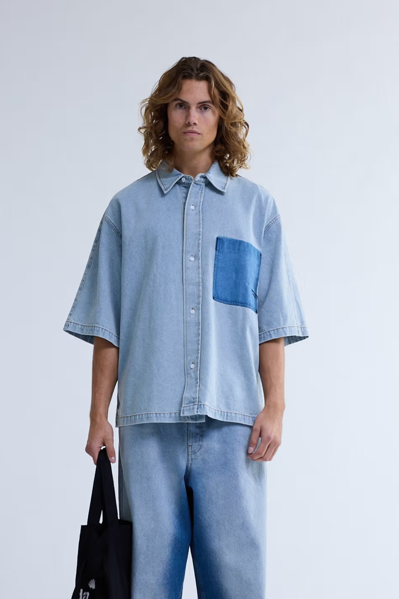LYOCELL SHORT SLEEVES SHIRT - LIGHT BLUE