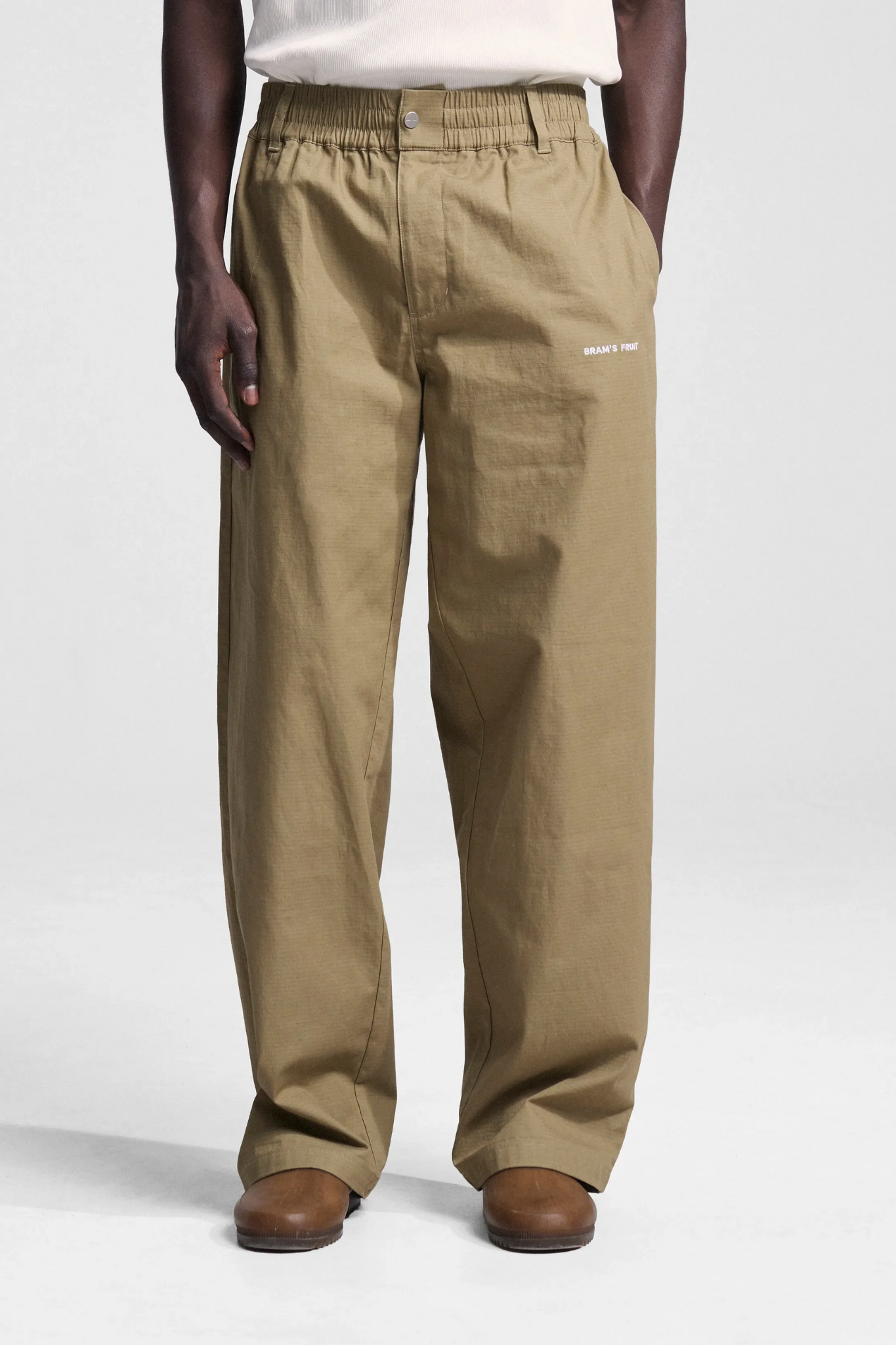 RIPSTOP TEXT LOGO PANTS - OLIVE GREEN