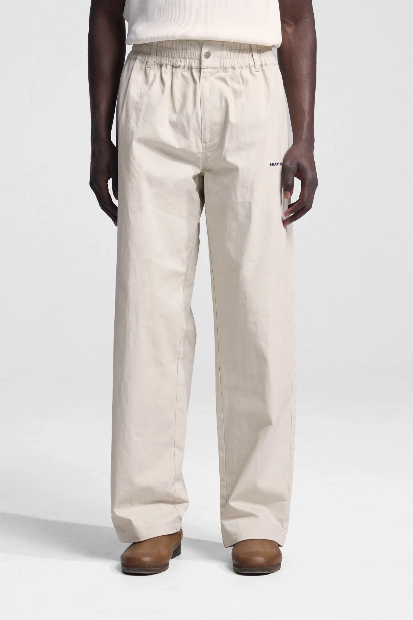RIPSTOP TEXT LOGO PANTS - OFF WHITE