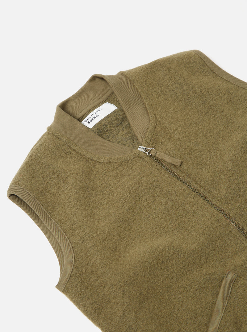 WOOL FLEECE ZIP WAISTCOAT