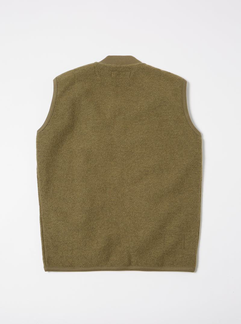 WOOL FLEECE ZIP WAISTCOAT