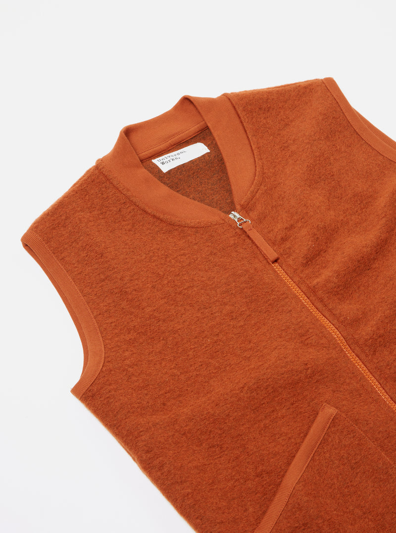 WOOL FLEECE ZIP WAISTCOAT