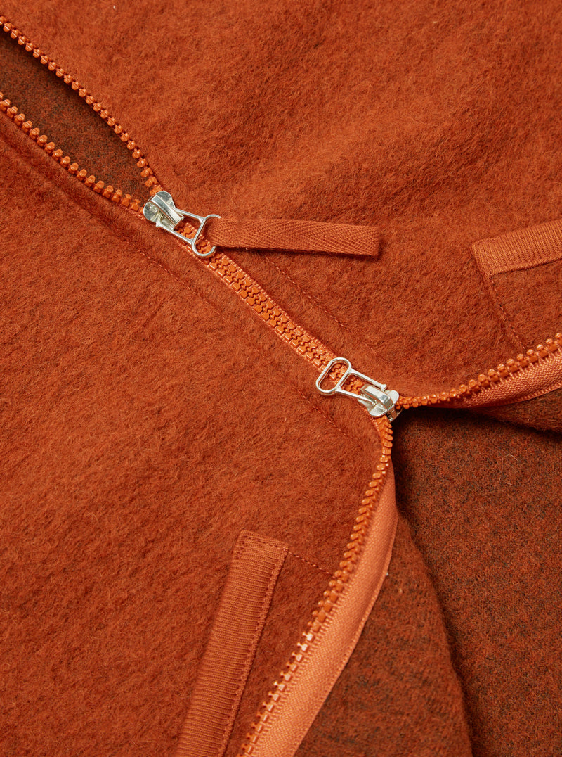 WOOL FLEECE ZIP WAISTCOAT