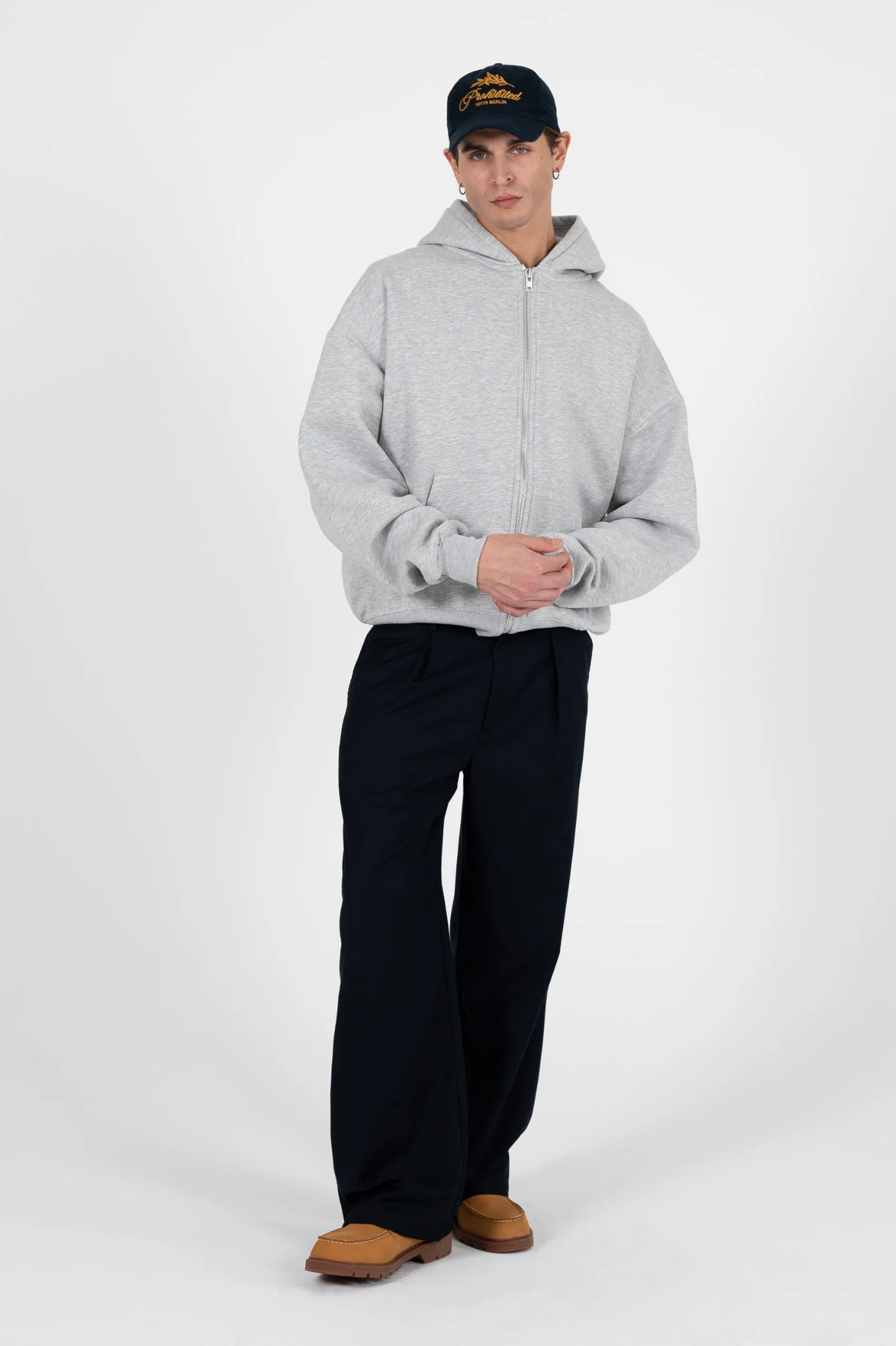 SOHO PLEATED PANTS - NAVY