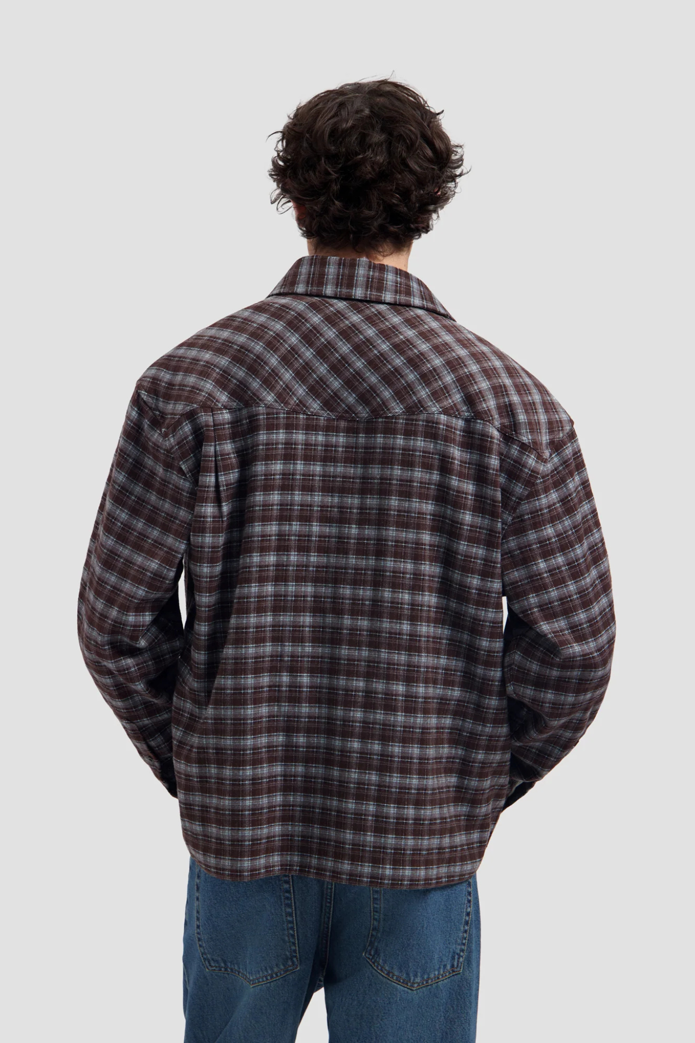 FLANNEL BOXY SHIRT - CHOCOLATE PLUM/WINDSURFER