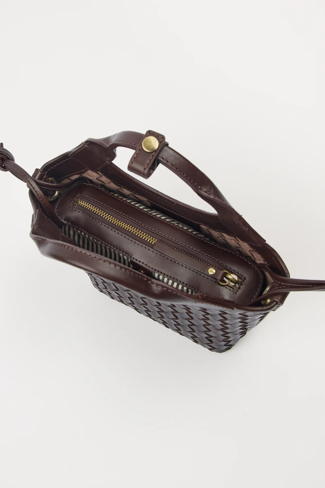 MARA MINI BAG - CHOCOLATE WOVEN CLASSIC LEATHER