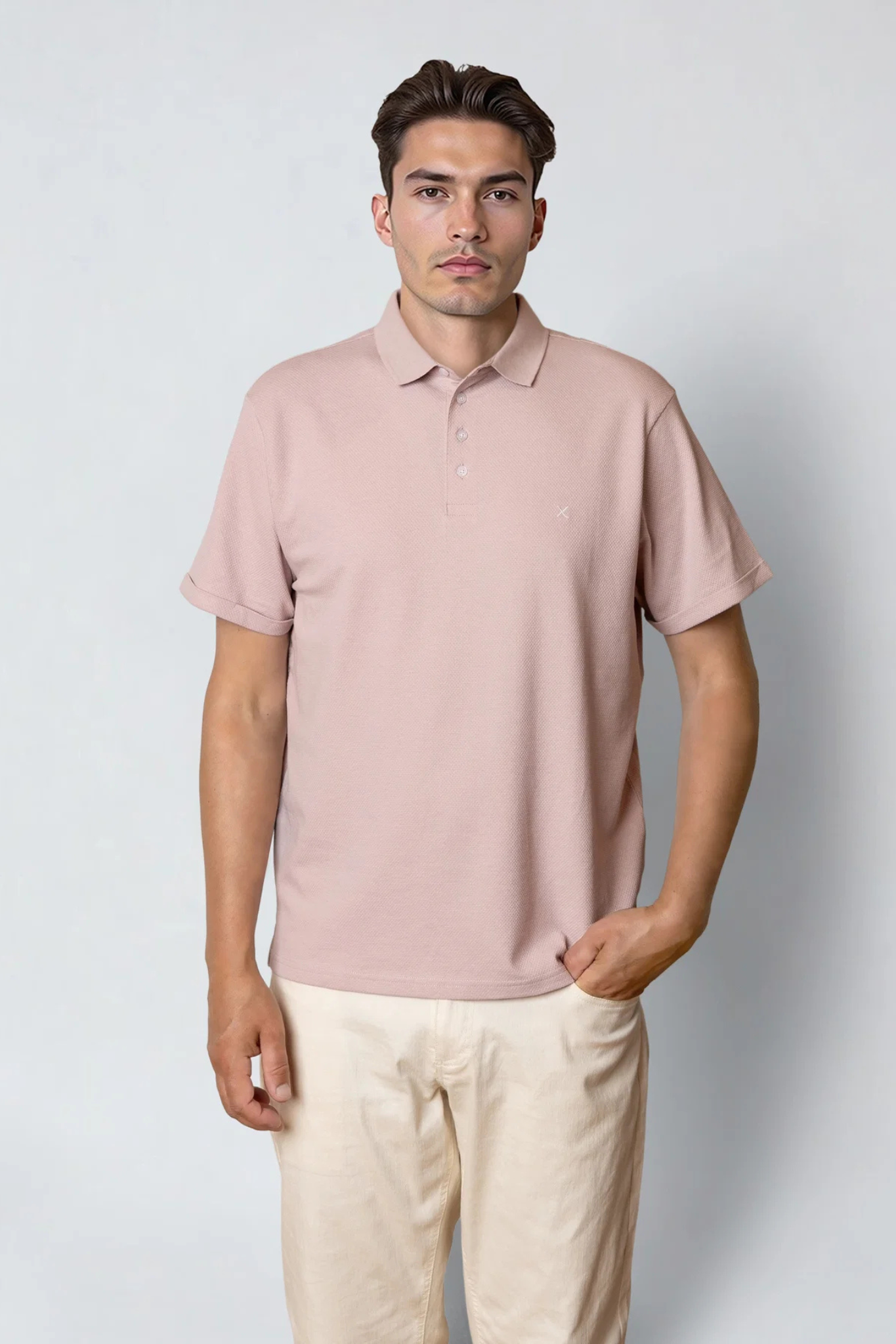 SILKEBORG STRETCH POLO - VIOLET ICE