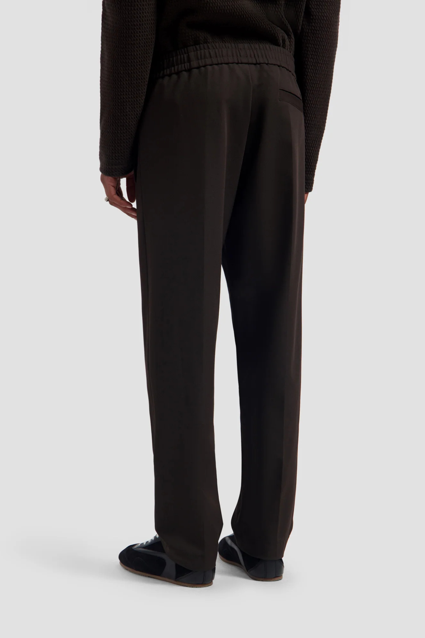 SLIM ELASTICATED PANTS - CHOCOLATE PLUM