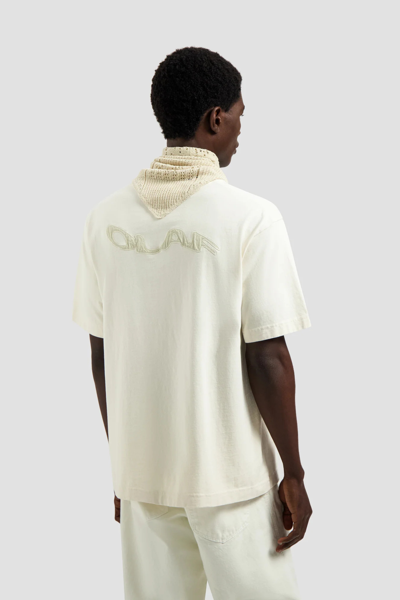 RIPSTOP APPLIQUE RELAXED T-SHIRT - OFF WHITE