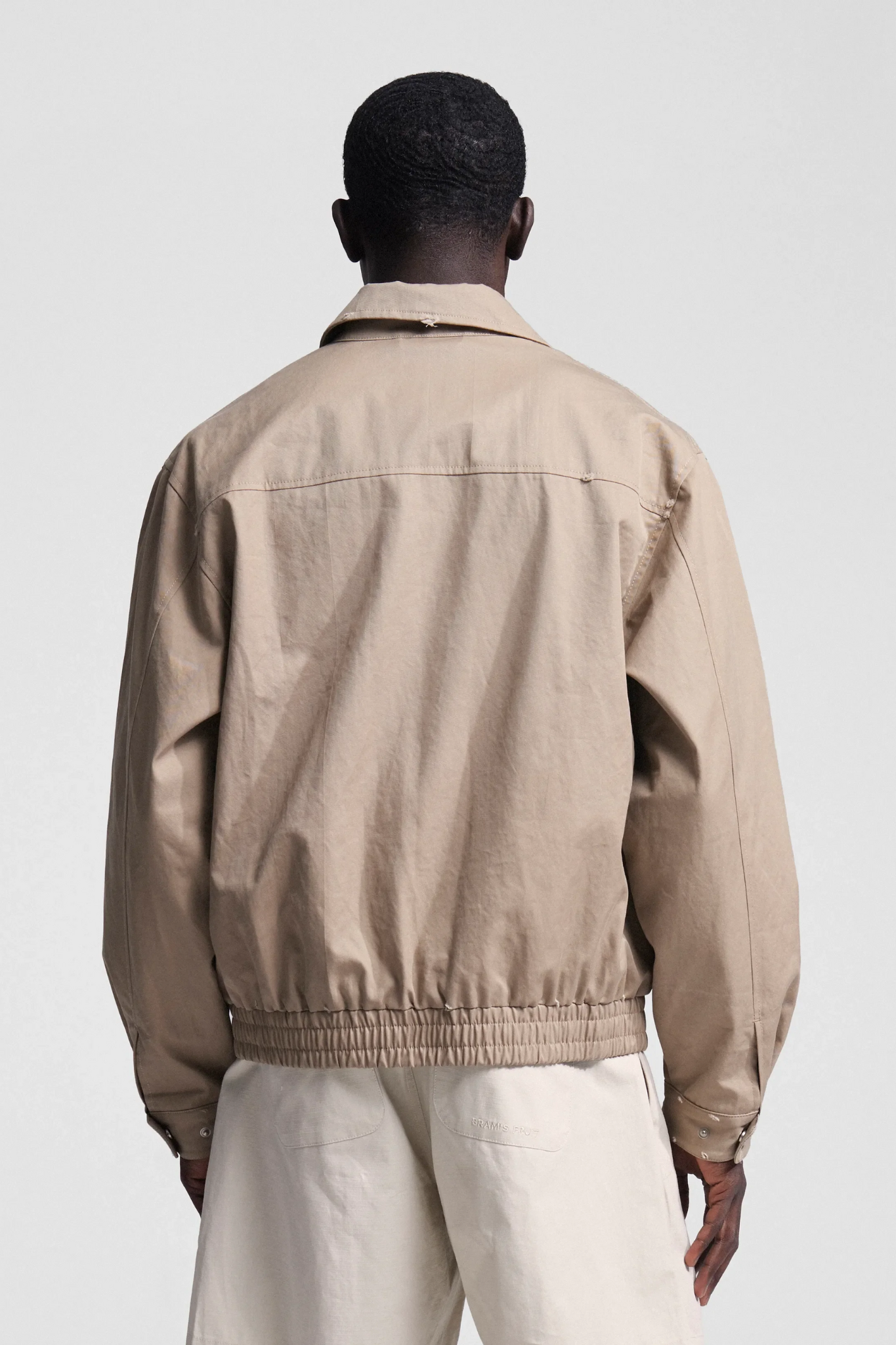 SCRIPT LOGO DISTRESSED JACKET - SAND