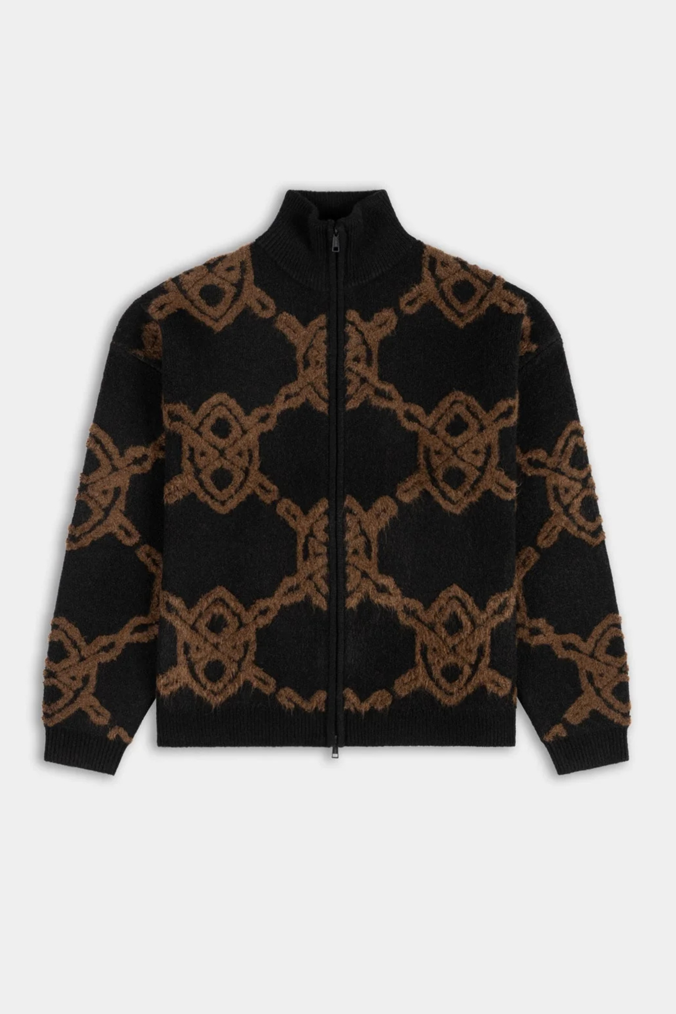 SHIELD ZIP UP KNIT - BLACK