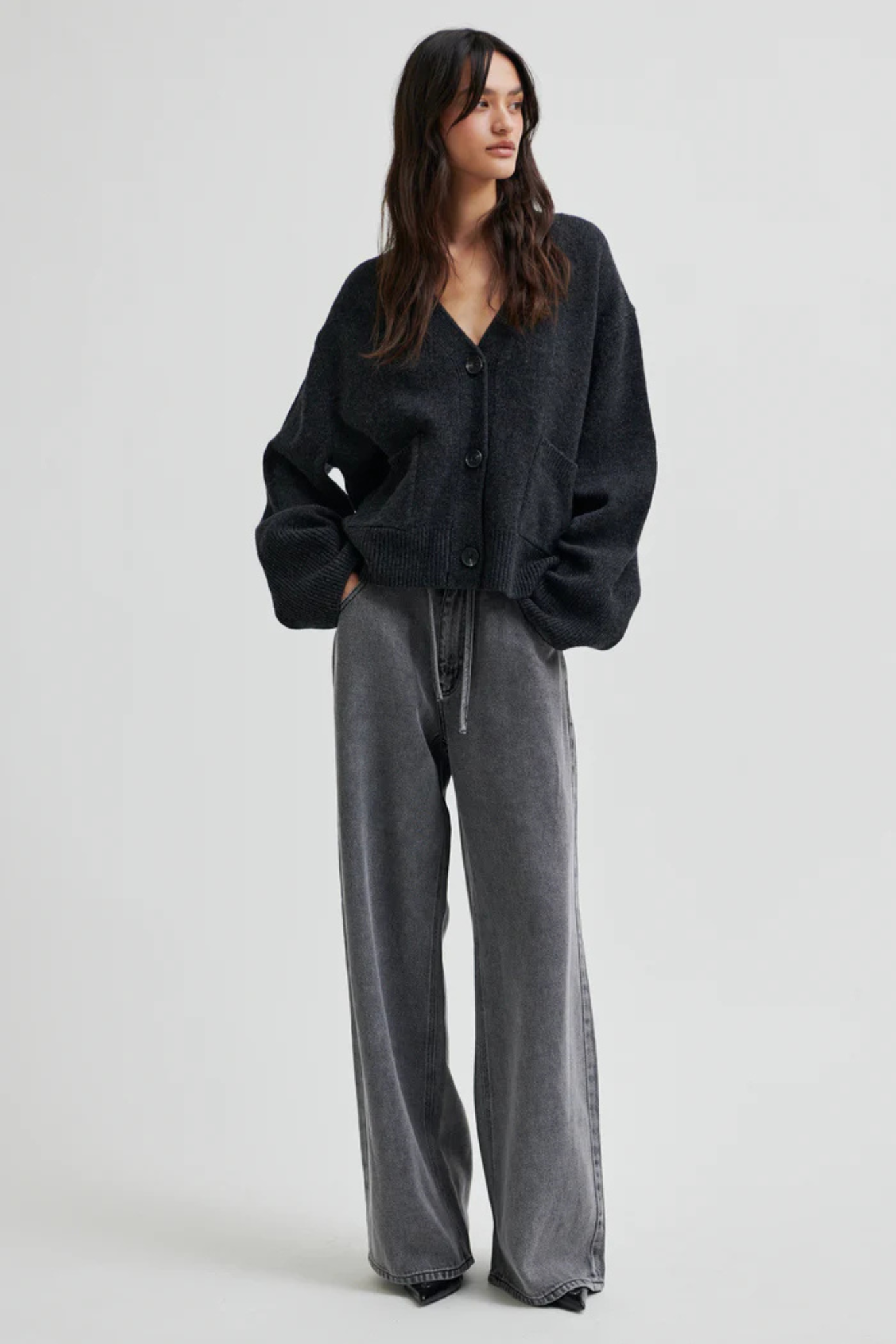 IRVIN DENIM JEANS - DARK GREY