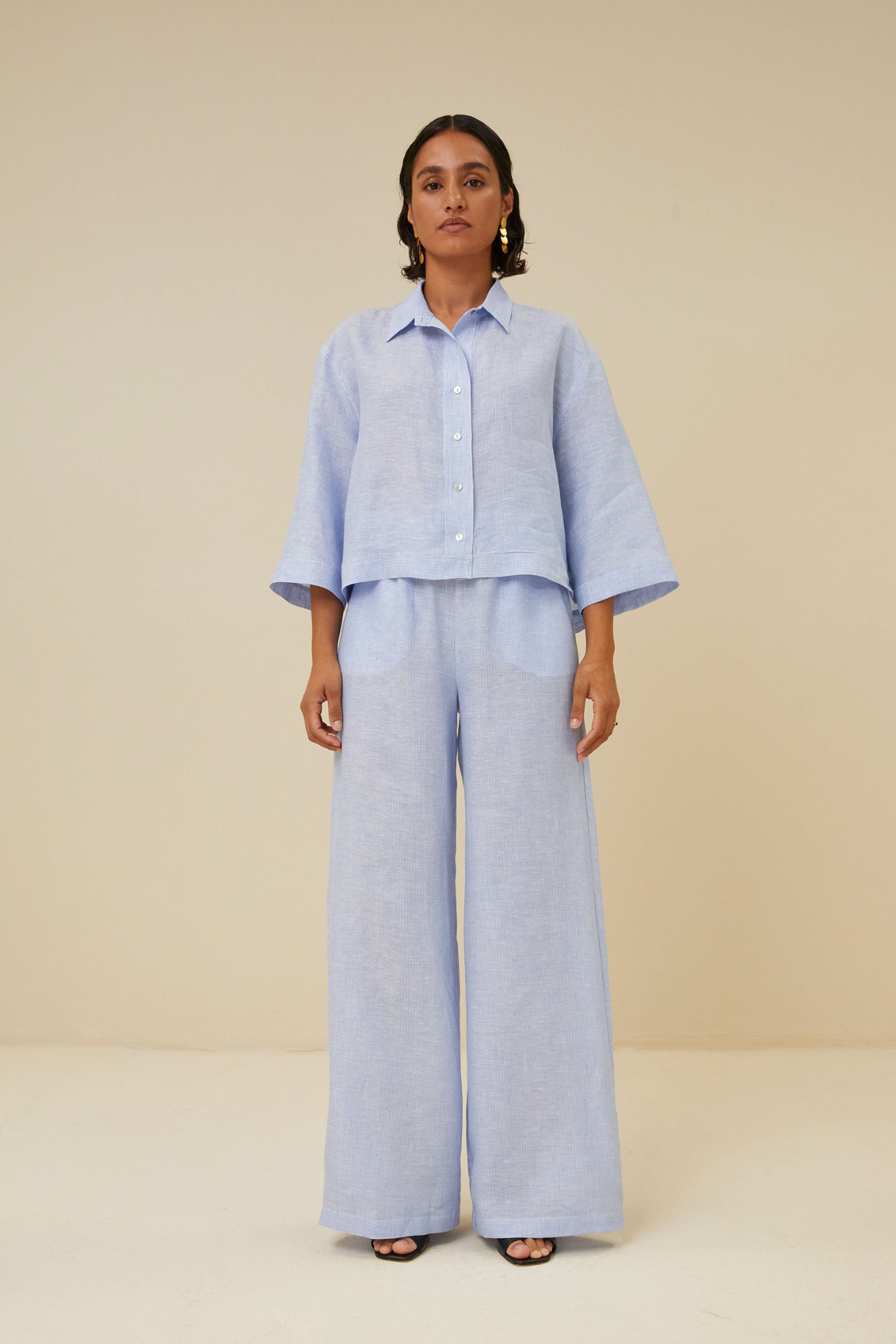 RANDY PINSTRIPE PANT - SKY BLUE