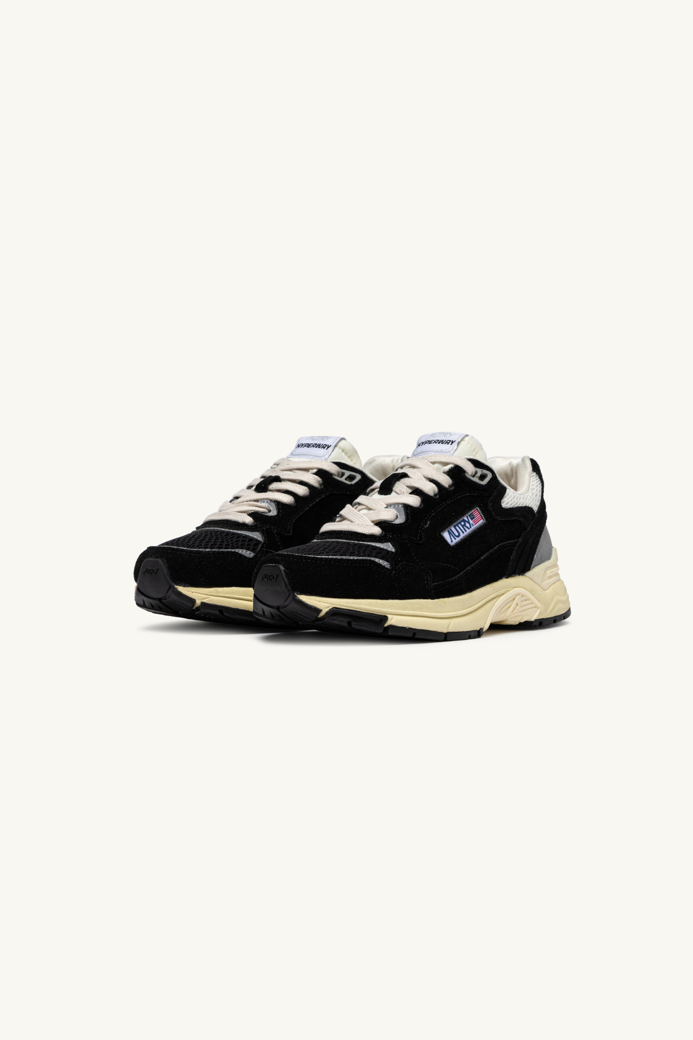 HYLM-UM07 - HYPERWAY LOW MEN SNEAKERS - SUEDE/MESH BLACK/SILV