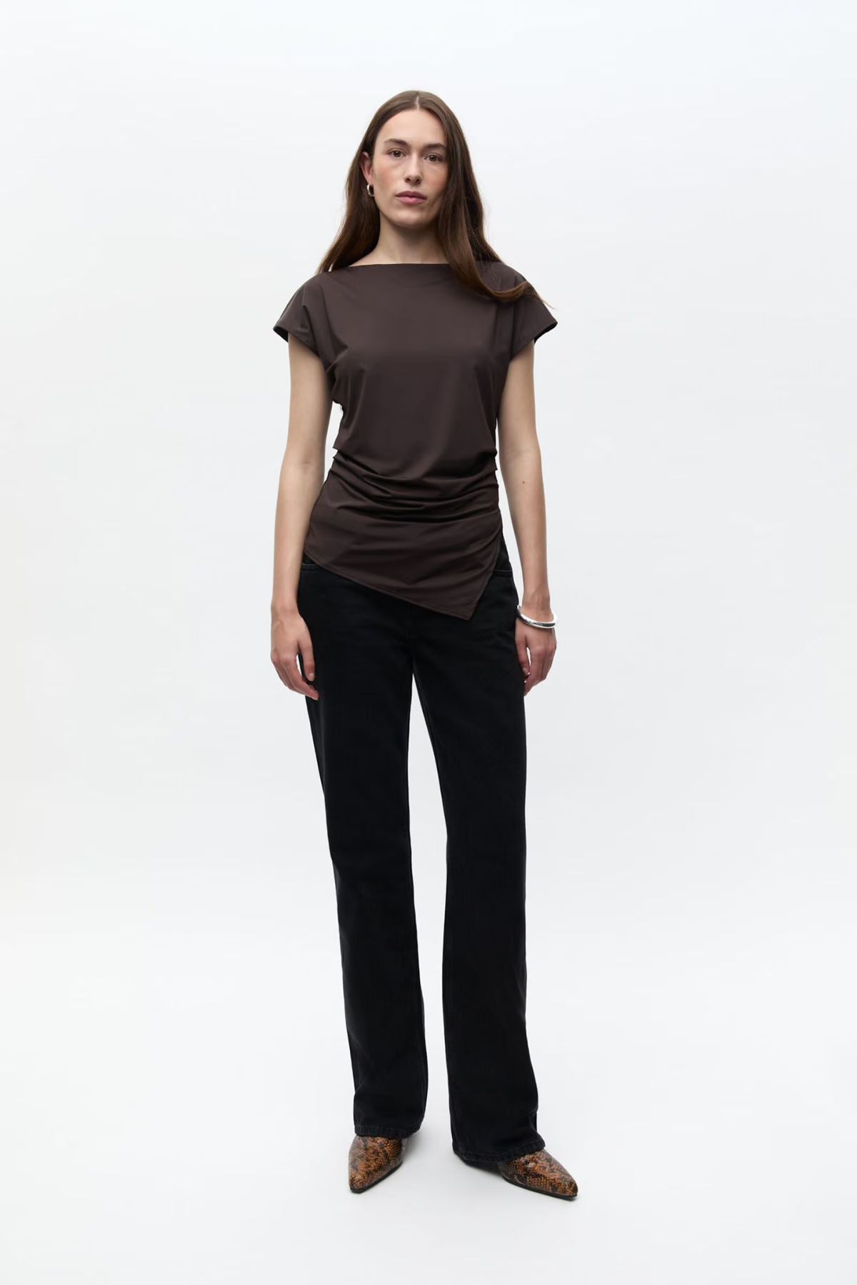 SCORPION WAIST SS TOP - CHOCOLATE TORTE