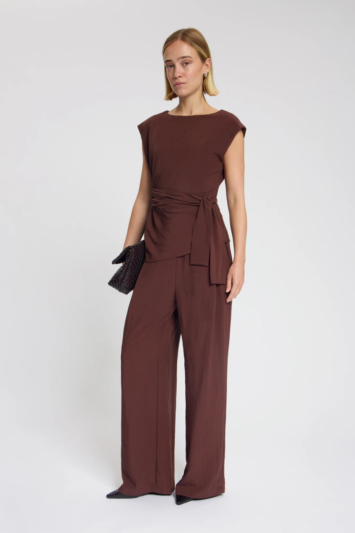 MADDIE TIE TOP - BORDAUX