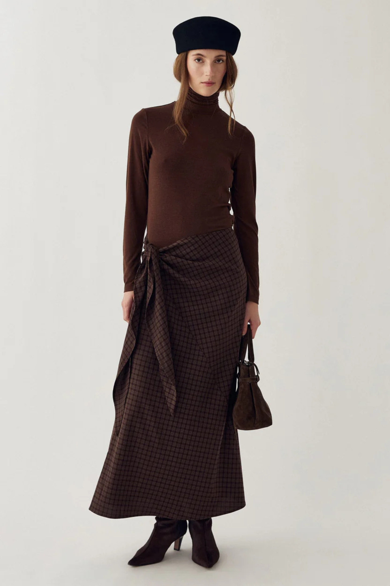 MITTY SKIRT - DEVANA BROWN CHECK