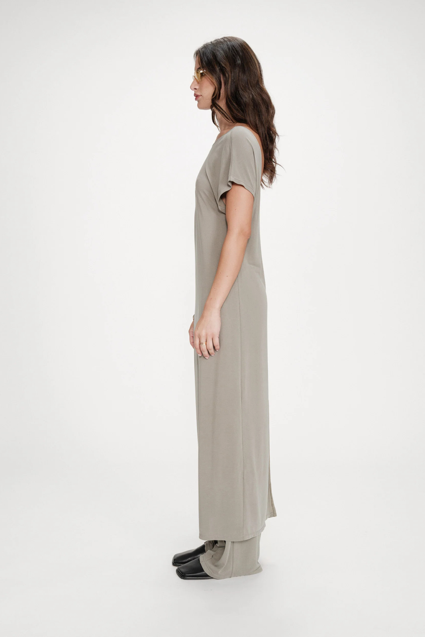 PEACE LONG DRESS - KHAKI